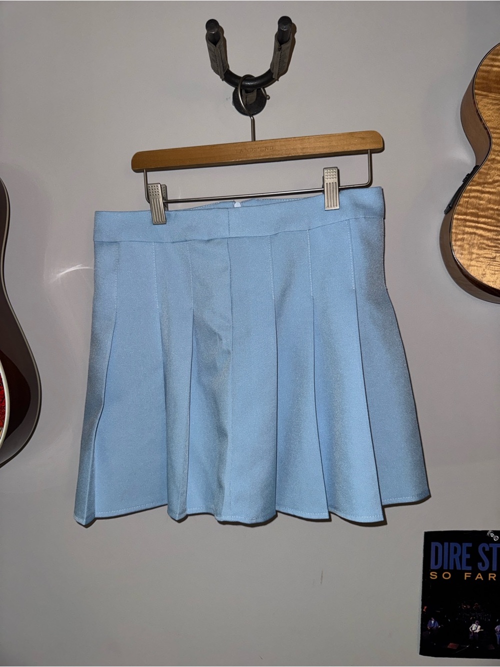 Light Blue Pleated Mini Skort